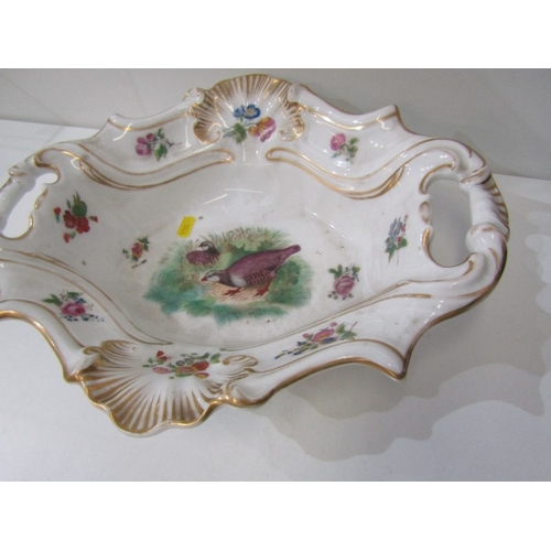 13 - DRESDEN PORCELAIN, a 19th century Dresden porcelain centrepiece base, depicting cherubs either side ... 