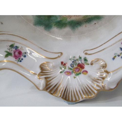 13 - DRESDEN PORCELAIN, a 19th century Dresden porcelain centrepiece base, depicting cherubs either side ... 