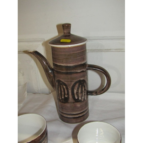 18 - RYE POTTERY COFFEE SET, a vintage coffee set from Cinque Ports pottery in the Monastery Rye pattern,... 