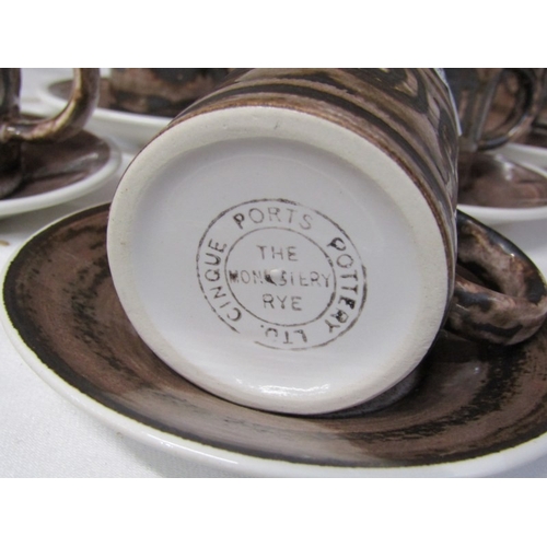 18 - RYE POTTERY COFFEE SET, a vintage coffee set from Cinque Ports pottery in the Monastery Rye pattern,... 