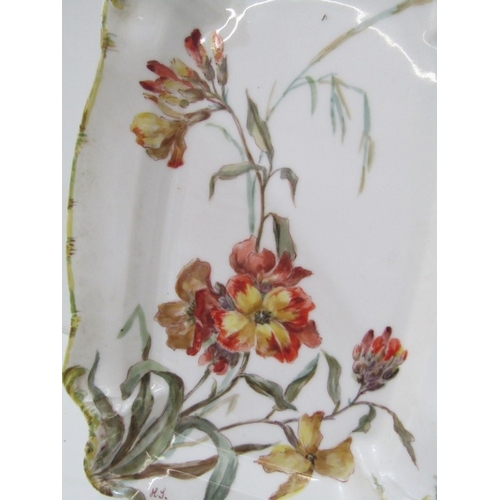 31 - FRENCH POTTERY CHARGER,  a floral decorated French charger by 