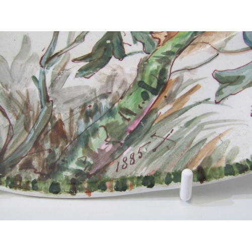 31 - FRENCH POTTERY CHARGER,  a floral decorated French charger by 