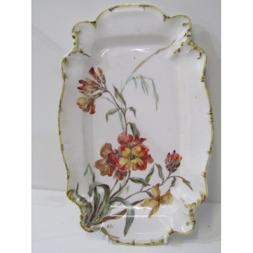 31 - FRENCH POTTERY CHARGER,  a floral decorated French charger by 