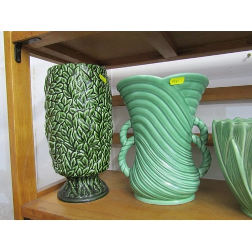 32 - SYLVAC POTTERY, a collection of Sylvac leaf decorated pottery, including 3 vases, 3 jardinieres, a w... 
