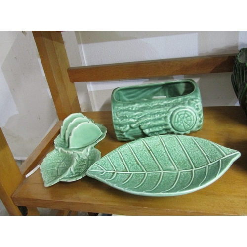 32 - SYLVAC POTTERY, a collection of Sylvac leaf decorated pottery, including 3 vases, 3 jardinieres, a w... 