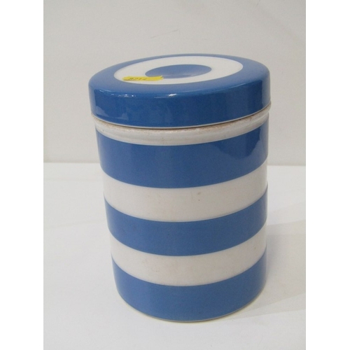 33 - CORNISH KITCHEN WARE, a Cornish blue and white banded mixing bowl with green shield mark to base, 26... 