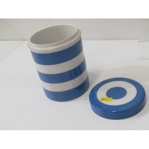 33 - CORNISH KITCHEN WARE, a Cornish blue and white banded mixing bowl with green shield mark to base, 26... 