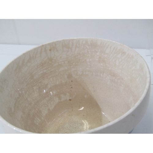 33 - CORNISH KITCHEN WARE, a Cornish blue and white banded mixing bowl with green shield mark to base, 26... 