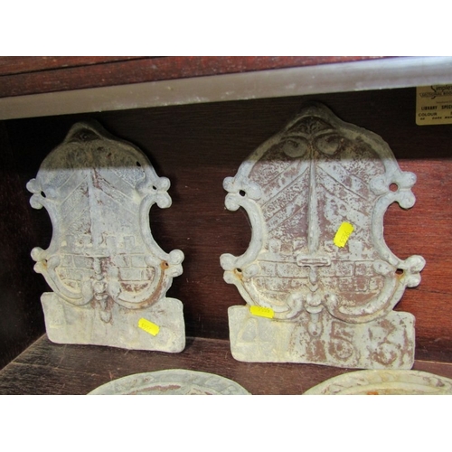 39 - LEAD FIRE PLAQUES, 2 vintage 
