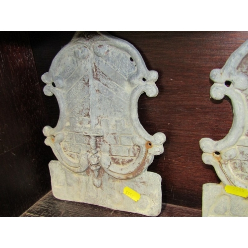 39 - LEAD FIRE PLAQUES, 2 vintage 