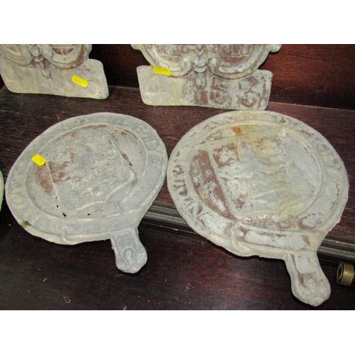 39 - LEAD FIRE PLAQUES, 2 vintage 