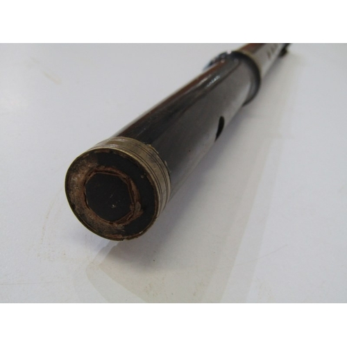 41 - MILITARY FIFE, a 19th Century fife with brass fittings and finger piece, probably fruit wood, 38cm l... 