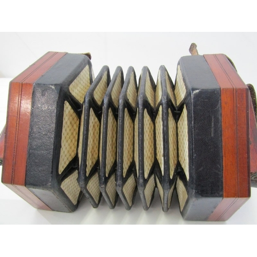 43 - LACHENAL CONCERTINA, a Lachenal & Co 21 button concertina with decorative fretwork end panels, circa... 