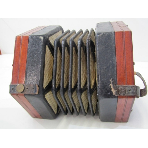 43 - LACHENAL CONCERTINA, a Lachenal & Co 21 button concertina with decorative fretwork end panels, circa... 