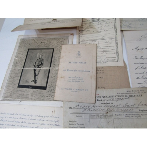 44 - MILITARY INTEREST, a selection of items including an EPNS cigarette box with military inscription to... 