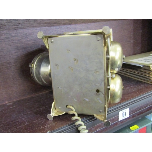 51 - ROTARY DIAL TELEPHONE, an antique style onyx and brass rotary dial telephone, 25cm height