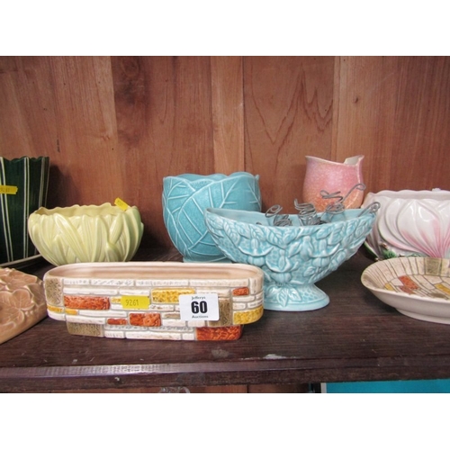 60 - SYLVAC,  a variety of Sylvac pottery, including vases, bowls, jardinieres, wall pocket, etc (12 piec... 