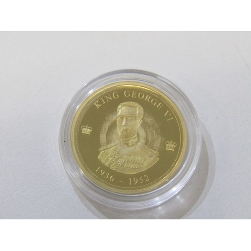 11 - 2017 GOLD PROOF medallion ‘King George VI’ capsuled in Windsor Mint envelope with CoA.  3.11 grams o... 