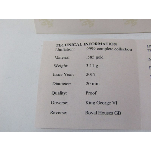 11 - 2017 GOLD PROOF medallion ‘King George VI’ capsuled in Windsor Mint envelope with CoA.  3.11 grams o... 