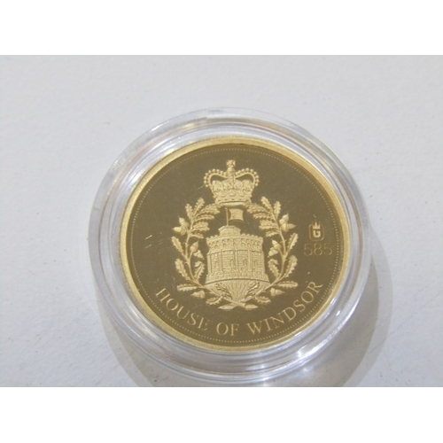 12 - 2017 GOLD PROOF medallion ‘King Edward VIII’ capsuled in Windsor Mint envelope.  3.11 grams of .585 ... 