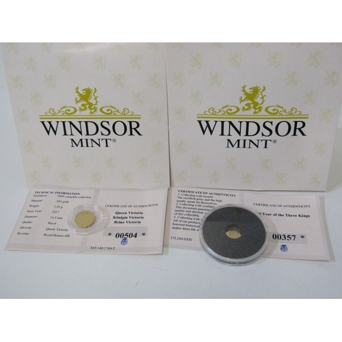 13 - 2017 GOLD PROOF medal ‘Queen Victoria’, 1.56 grams of .585 fineness & 2016 Gold Proof medal ‘1936 Ye... 