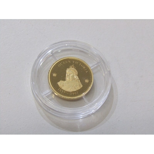 13 - 2017 GOLD PROOF medal ‘Queen Victoria’, 1.56 grams of .585 fineness & 2016 Gold Proof medal ‘1936 Ye... 