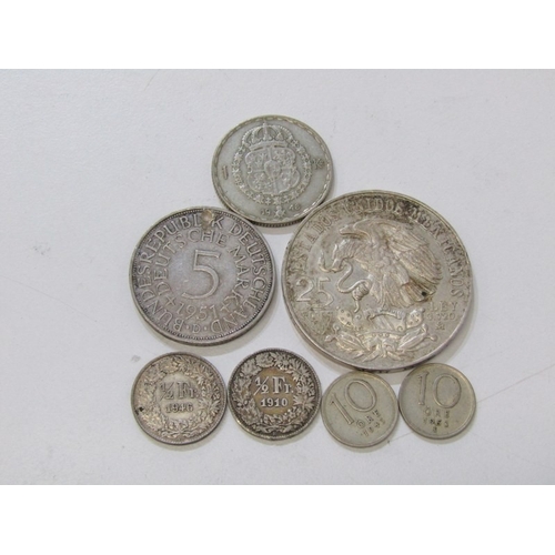 16 - WORLD SILVER, 1968 Mexico Olympics 25 Pesos of .720 fineness, 1951 Germany 5 Deutsche Marks, 1948 Sw... 