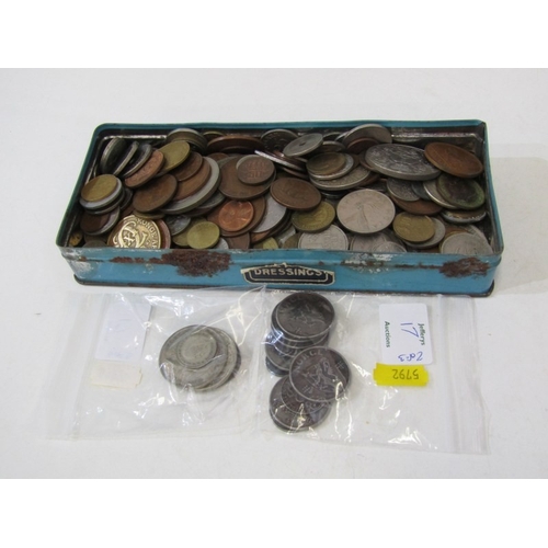 17 - PRE 1947 GB SILVER HALF CROWNS X2, florin, sixpence and threepence, 44gms approx together with a col... 