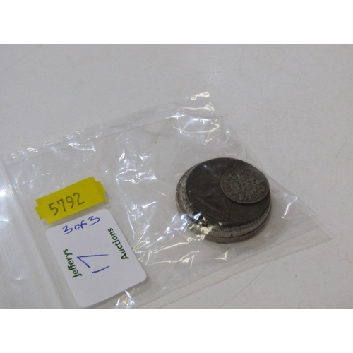 17 - PRE 1947 GB SILVER HALF CROWNS X2, florin, sixpence and threepence, 44gms approx together with a col... 