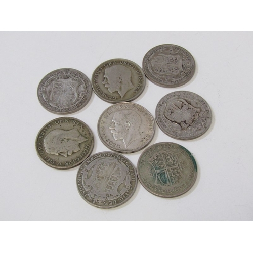 26 - PRE-1947 George V silver half-crowns x 8 (111 grams approx.) consecutive from 1920 to 1926 + 1928 in... 
