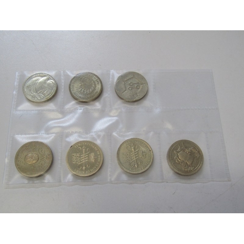 27 - COMMEMORATIVE, Nickel-Brass Commemorative Round 2 Pounds x 7, a full set which includes the scarce 1... 