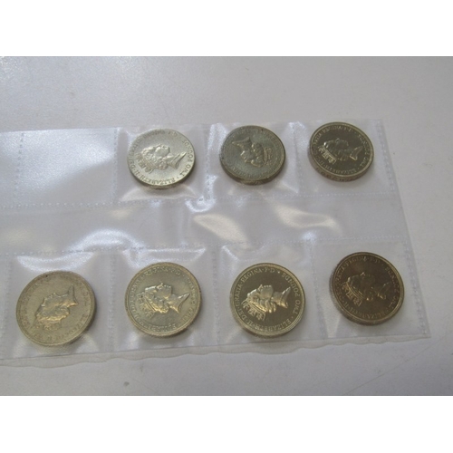27 - COMMEMORATIVE, Nickel-Brass Commemorative Round 2 Pounds x 7, a full set which includes the scarce 1... 
