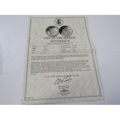 29 - 2020 GIBRALTER FINE SILVER PROOF Sovereign with gold highlights ‘Let The Battle Commence’ featuring ... 