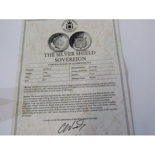 29 - 2020 GIBRALTER FINE SILVER PROOF Sovereign with gold highlights ‘Let The Battle Commence’ featuring ... 