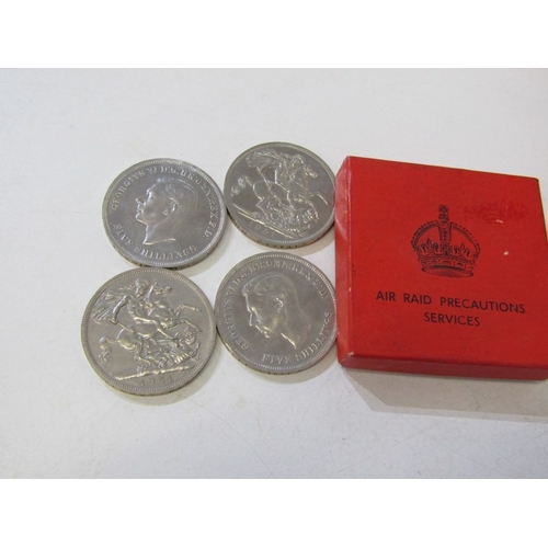 30 - WITHDRAWN
1937 SILVER George VI coronation crown in higher grade, a 5 Euro banknote, 1951 FoB crowns... 
