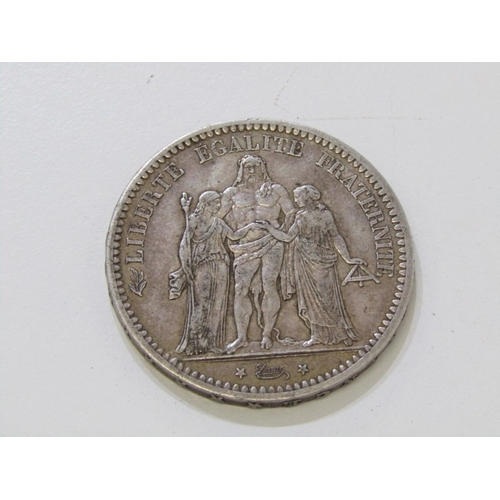 32 - SILVER FRANCS 1872 A France ‘Hercules Group’ silver 5 francs in higher grade, 25 grams of .900 finen... 