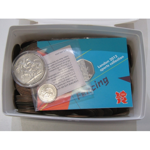 44 -  1889 Victoria silver crown (cleaned) with CoA, 2011 Olympic fencing 50 pence sealed on official Roy... 