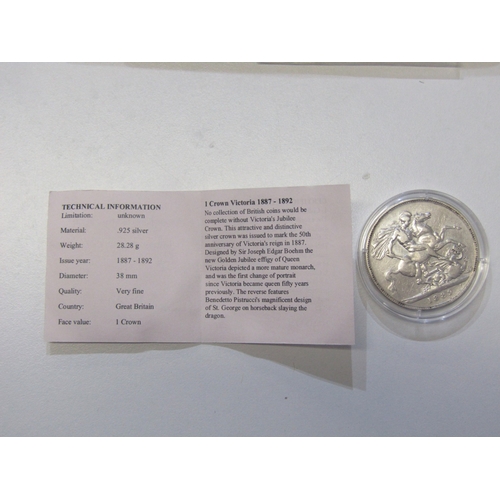44 -  1889 Victoria silver crown (cleaned) with CoA, 2011 Olympic fencing 50 pence sealed on official Roy... 