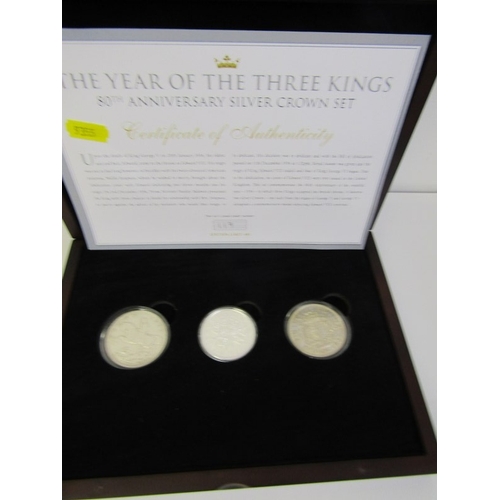 46 - 2016 80th Anniversary Silver Crown 3-coin set, ‘The Year of Three Kings’. 1935 George V ‘Rocking Hor... 