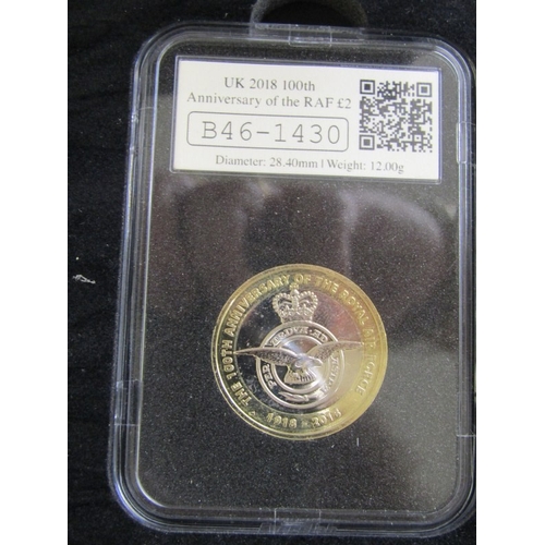 48 -  ‘100th Anniversary of the RAF’ 2-coin & medal set consisting of 2015 ‘Battle of Britain' UNC 50 pen... 