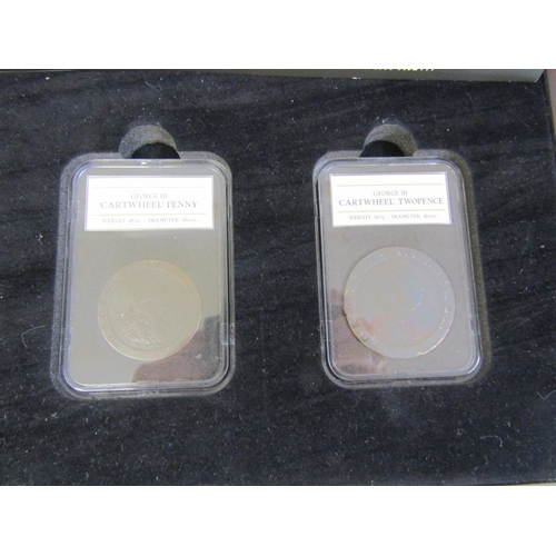 49 - 1797 George II ‘Cartwheel’ set, both the twopence & penny are in higher circulated grade, capsuled i... 