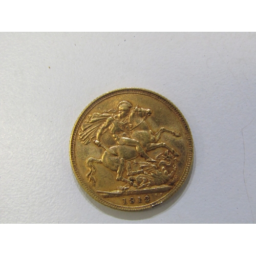 51 - 1912 George V gold sovereign.            