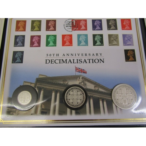 55 -  2021 TDC sterling silver proof 3-coin cover collection, ‘50th Anniversary of Decimalisation’ consis... 