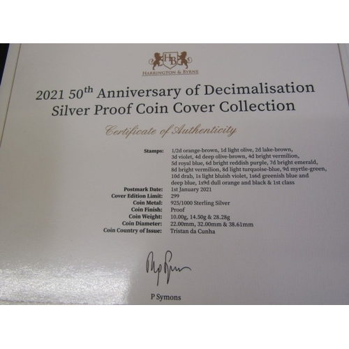 55 -  2021 TDC sterling silver proof 3-coin cover collection, ‘50th Anniversary of Decimalisation’ consis... 