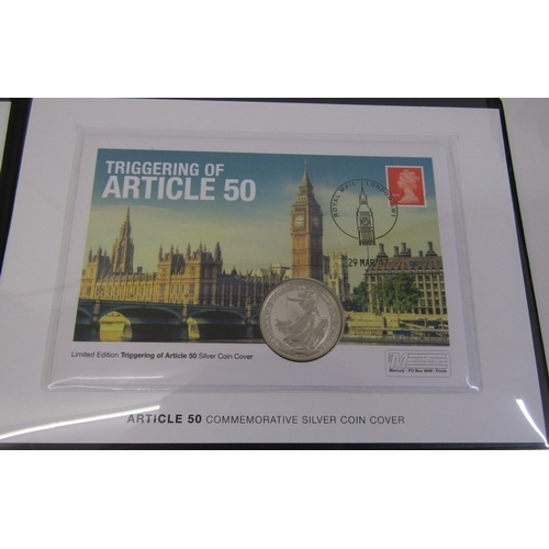 57 - 2017 fine silver Britannia 2 pounds, 1 ounce of .999 fineness sealed on coin cover ‘The triggering o... 