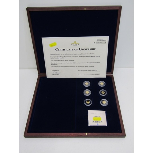 8 - 2017 GOLD PROOF 6-coin collection ‘Queen Elizabeth II’ individually sealed & presented in a Windsor ... 
