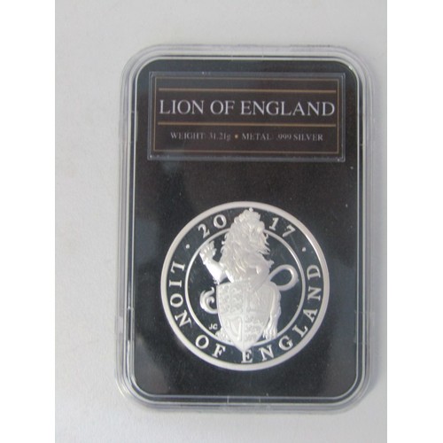 21 - Silver proof ‘Royal House of Windsor’ 3-coin collection: 2017 2 pounds ‘Lion of England’ & ‘Unicorn ... 