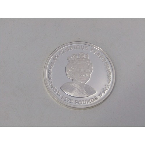 43 - Sterling silver proof crowns x 3: 2006 Gibraltar 5 Pounds Queens Birthday Silver Collection consisti... 