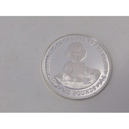 43 - Sterling silver proof crowns x 3: 2006 Gibraltar 5 Pounds Queens Birthday Silver Collection consisti... 
