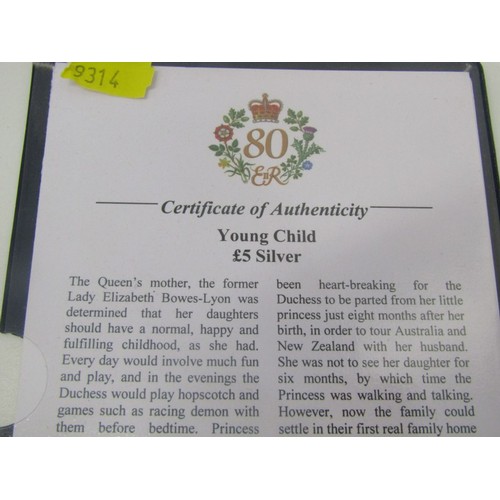 43 - Sterling silver proof crowns x 3: 2006 Gibraltar 5 Pounds Queens Birthday Silver Collection consisti... 